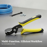 AWG Marked Holes Cable Stripping Pliers Locking Latch Wire Stripping Tool Ergonomic Handles Electrical Wire Pliers CR-V Steel for Electricians