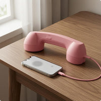 USB-C Handset Built-in Mic Retro Phone Handset Vintage Telephone Receiver Glossy Finish Mobile Accessory Ergonomic Grip
