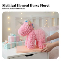 fantasy horseShaped Light Cute Design mythical horned creature Glass Dome Light Includes Plush Toy