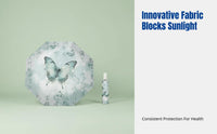 Chinese Style Automatic Folding Umbrella, Sun and Rain Protection, Portable Floral Pattern
