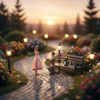 2 Pieces Hand Painted 1/64 Scale Proposal Couple Figurine Detailed Miniature Scene Prop Kneeling Man Proposing Figure Hobby Supply for Model Car Collectors
