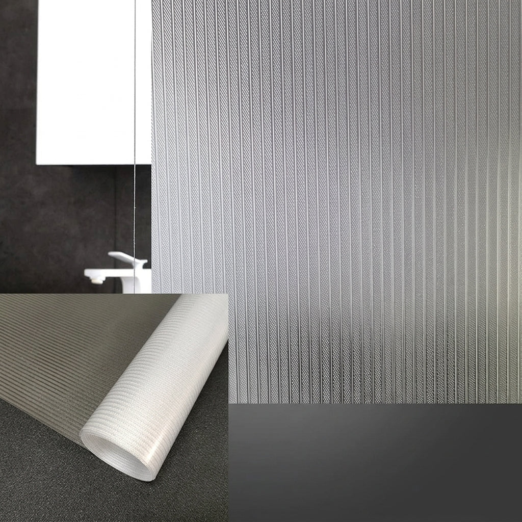 Privacy Window Film for Home Office, Frosted Geometric Abstract Pattern Film, PVC Bathroom Window Cling