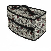 Zippered Iron Storage Bag Top Handle Floral Iron Bag Black Trim