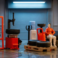 Colored Finish 1/64 Scale Garage Set Molded Definition Garage Accessory Set Realistic Tool Rack Highly Detailed