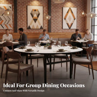 Large Round Folding Table Foldable Design Round Folding Table Space-Saving for Restaurant Owners, Hotel Managers, Restaurants, Banquets, Indoor Events
