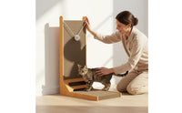 L-Shaped Cat Scratcher Wear-Resistant L Shaped Cat Scratcher Toy Ball Included Scratch Pad for Living Room