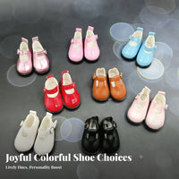 BJD Doll Shoes Handmade 30cm Doll Strap Shoes Low Heel Miniature Shoe Model for Hobbyists