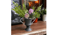 Vintage Trophy Planter Antique Iron Planter with Handles Weathered Plant Pot with Drainage Hole Decorative for Windowsill