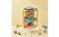 Natural Wood Finish Wooden Car Track Toy Painted Accents Wooden Ball Track Structure for Children
