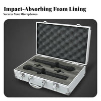 Aluminum Audio Device Travel Case Portable Wireless Audio Device Carrying Case Aluminum Briefcase Shock Absorbing for Stage