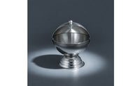Silver-Toned Stainless Steel Storage Jar Round Jar with Flip-Top Lid Sturdy Spherical Storage Container Modern for Countertop