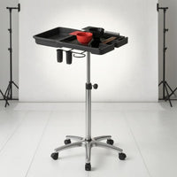 Rolling Salon Tray Cart Bowl Slots Height Adjustable Trolley Top Professional Storage for Stylists