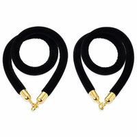 2 Pieces Swivel Hooks Velvet Barrier Rope Metal Fittings Stanchion Rope 1.5 M