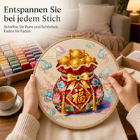 2026 New Cross Stitch Kit for Living Room Embroidery - Lucky Character and Bag Design