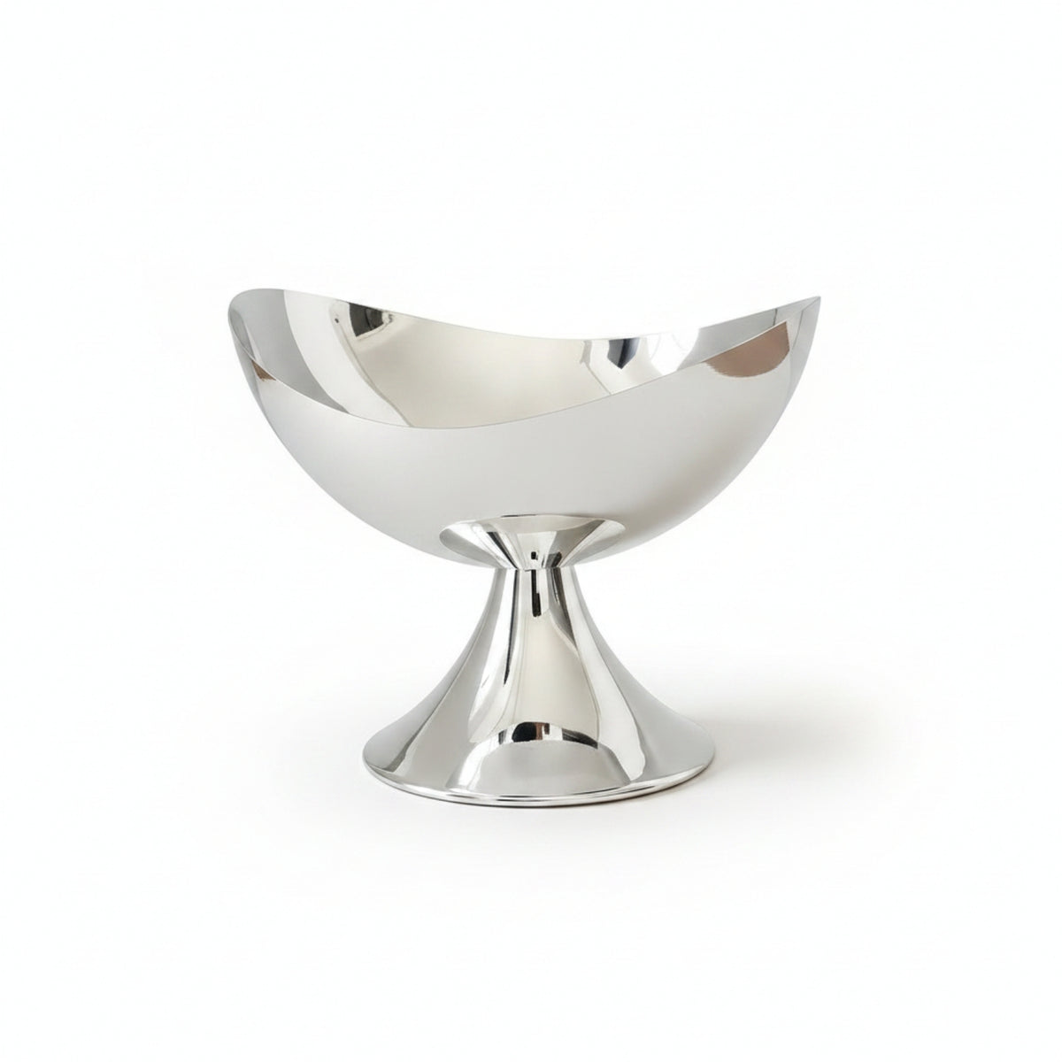 Fluted Pedestal Tray Desktop Moon-Shaped Tray Electroplated