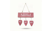 Easy to Hang Christmas Wall Sign Romantic Hanging Plaque with Hearts Warm Wooden Heart Sign Rustic for Homeowners