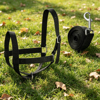 Cow Halter leading Rope Set Heavy Duty Adjustable Cattle Halter Breakaway Design Nylon Cattle Headgear for Farmers, Veterinarians, Farm, Ranch