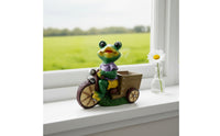 Frog Statue with Planter Outdoor Frog Planter Whimsical Ornaments for Gardeners, Patio, Balcony