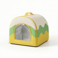 Enclosed Pet Bed Zippered Indoor Pet Tent Portable Dog Kennel for Travel