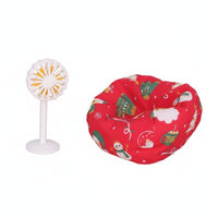 Scene Prop Miniature Beanbag and Fan Set 1:12 Scale Furniture Set for Collectors, Hobbyists, Miniature Scene