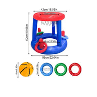 Floating Water Basketball Hoop with Mesh Basket Lightweight Inflatable Basketball Hoop Portable Toy Tool-Tool-Optional for Families