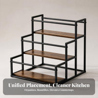 Tabletop Storage Rack Tiered Shelf Organizer Countertop Organizer Rectangular Side Rails Sturdy