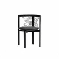 Danish Design Harp rear Chair Wabi-Sabi Aesthetic Wooden Frame Armchair Padded Seat Seating Furniture Curved rearrest for Interior Designers, Hospitality Business Owners, Dining Room, Guesthouse, Restaurant, Kitchen