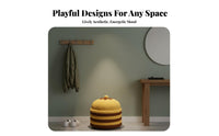 Cute Food Shape Hamburger-Shaped Ottoman Playful Decor Piece Hamburger-Shaped Storage Seat Creative Gift Idea Small Furniture Multifunctional for Children, Teenagers, Young Adults, Playroom, Kid's Room, Bedroom, Entryway