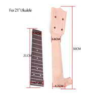 Ukulele Neck and Fingerboard Set Unfinished Wood Ukulele Neck and Fingerboard Lightweight for Luthiers