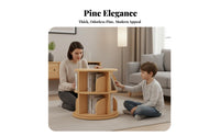 360° Rotation Rotating Book Storage Single Space Saving Rotating Bookshelf Storage Single Stable Structure Bookcase Large Capacity for Students, Families, Living Room, Small Areas, Home Office, Playroom