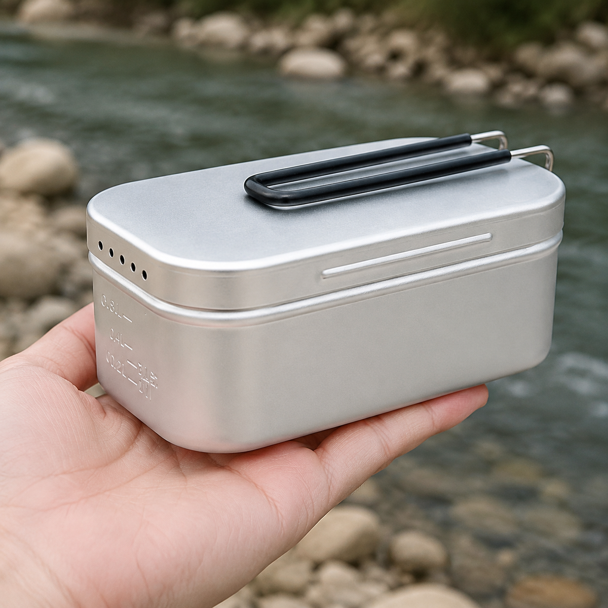 Aluminum Lunch Box, 1-Tier, Anodized, Lunch Box, Compatible with Warming Cabinets, Matte Silver