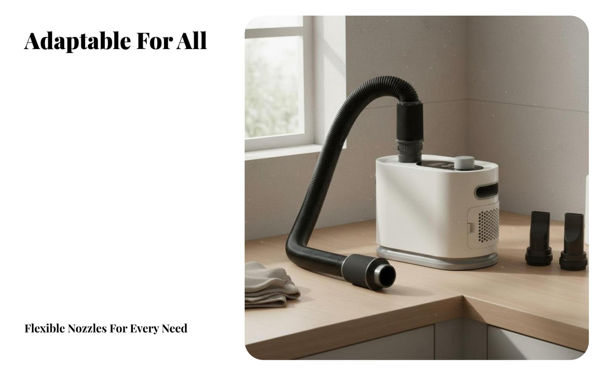 Quick Dry Cat and Dog Dryer Low Noise Design High Velocity Dog Blower LED Display High Velocity Pet Dryer Stretchable Hose for Professional Groomers, Home Use