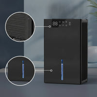 Touch Panel Dehumidifier with Digital Display Portable Dehumidifier with Transparent Water Tank Small Appliance Space-Saving for Basement