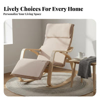 Nordic Design Upholstered Recliner Rocker Thick Cushion Upholstered Rocking Recliner Ergonomic Support Lounge Chair Adjustable Recline for Seniors, New Mothers, Living Room, Bedroom, Balcony, Reading Nook
