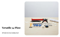 34 Pieces 34 Piece Caulking Tool Set Multi-Functional Caulking Tool Set Caulk and Spout Kit Easy to Use Caulk Kit