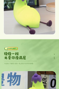 Eggplant Silicone Tap Light Night Light with Rechargeable Battery