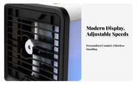 Humidifier Function Mini Air Conditioner Fan 3 Speed Settings Water Cooling Fan Adjustable Vents for Bedroom, Office, Dorm Room