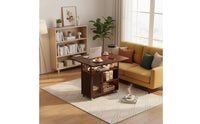 Space-Saving Foldable Coffee Table Solid Wood Sofa Side Cart Versatile Convertible Dining Cart Long-Lasting Construction for Small Areas, Balcony, Home Office