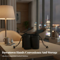 Mesh Cup Holder Bag Rear Storage Pocket Lightweight Luggage Handle Cup Holder Bag Suitcase Handle Organizer Multiple Pockets Black