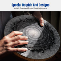 Rain Sound Therapy Flow Drum, Ethnic Percussion, Simulated Flowing Water, Portable Mini Instrument, Dolphin/Conch Pattern