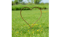 Heart-Shaped Garden Stake Weathered Metal Garden Stake Metal Heart Decoration Rust-Brown Rustic for Flower Beds, Planters