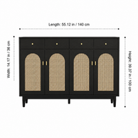 Black Wood Chest of Drawers, Timeless Design Drawers for Clothes Storage, Bedroom Furniture with Shelves