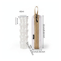 5 Pieces Transparent Mini Seasoning Container Set Clear Travel Seasonings Kit Zippered Travel Seasoning Container Set Screw-on Lids