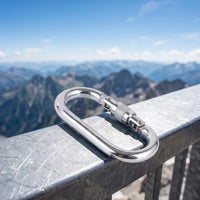 Oval Carabiner with Screw-Locking Large-Opening Quick with Link Screw Lock for Arborists