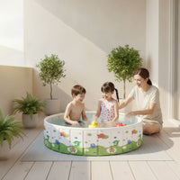 Easy to Store Children's Pool with Drain Hose Portable Foldable Pool Compact Non-Slip for Toddlers, Garden