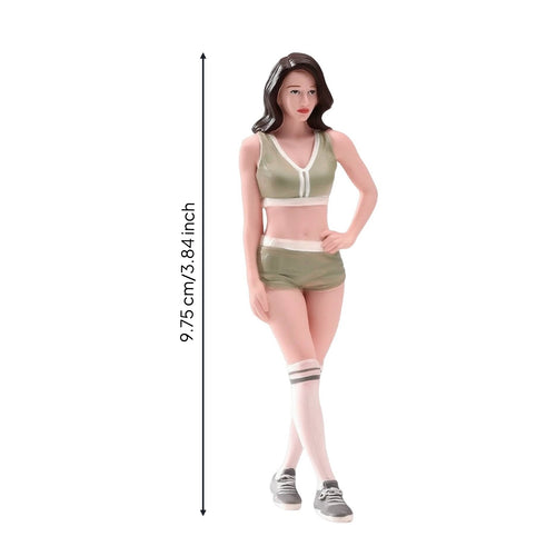 1/18 Miniature Female Figurine Standing Display Model Painted Collectible Figure for Dioramas