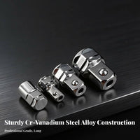Heavy Duty Square Drive to Hex Adapter Heat Treated Steel Hex Bit Holder Adapter High Rotational Force Ratchet Socket Converter Locking Mechanism for Mechanics, Repairmen, DIY Enthusiasts, Auto Repair, Machinery Maintenance, Home Improvement