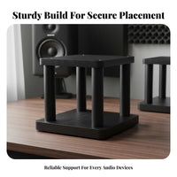 Shock Absorbing Desktop Speaker Stand Vibration Damping Bookshelf Speaker Stand Enhanced Stability Studio Monitor Riser Improves Sound Clarity for Home Theater Enthusiasts, Audiophiles, Music Producers
