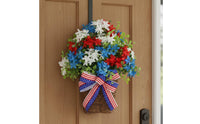 Lifelike Flowers Entryway Wreath Basket Easy to Hang Hanging Flower Basket Indoor Outdoor Use Hanging Floral Wreath Fade-Resistant for Porch, Wall
