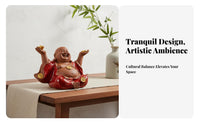Laughing Buddha Statue Meditative Design Maitreya Buddha Decoration Ceramic Figurine Good Gift Handmade Craft